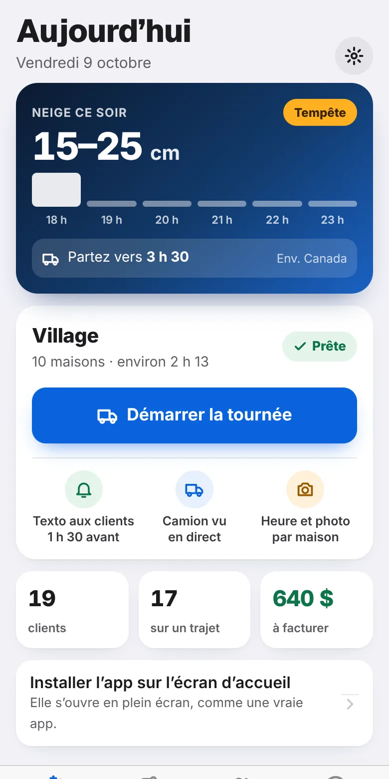 Aujourd’hui : la neige de ce soir
